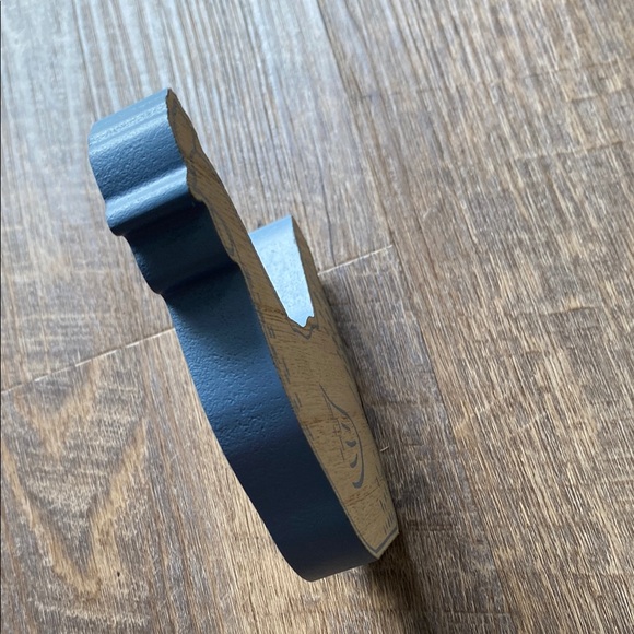 Wooden Chicken w Blue Accents - Picture 2 of 4